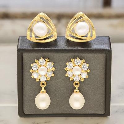 "Shalimar Combo Of 2 Pair Earrings - JPER-23-913 - Click here to View more details about this Product